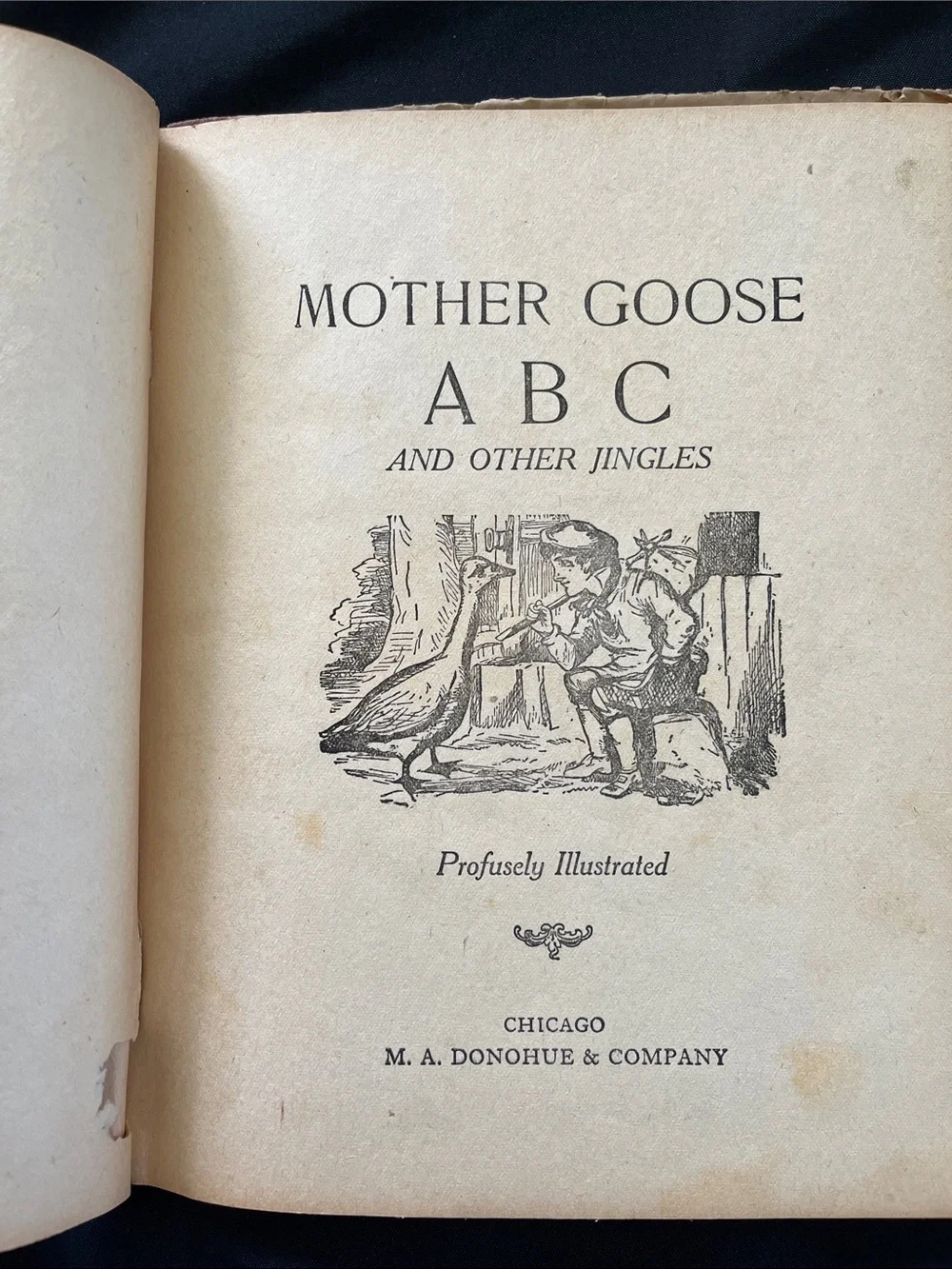 Antique MOTHER GOOSE ABC Book 1918 Inscription MA Donohue &Co Chicago